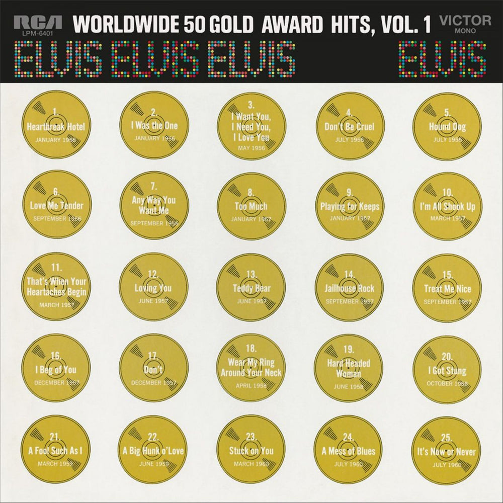 Elvis Presley Worldwide 50 Gold Award Hits Vol. 1 - Gold & Black Marbled Vinyl - Sealed UK 4-LP vinyl album record set ELV4LWO796108