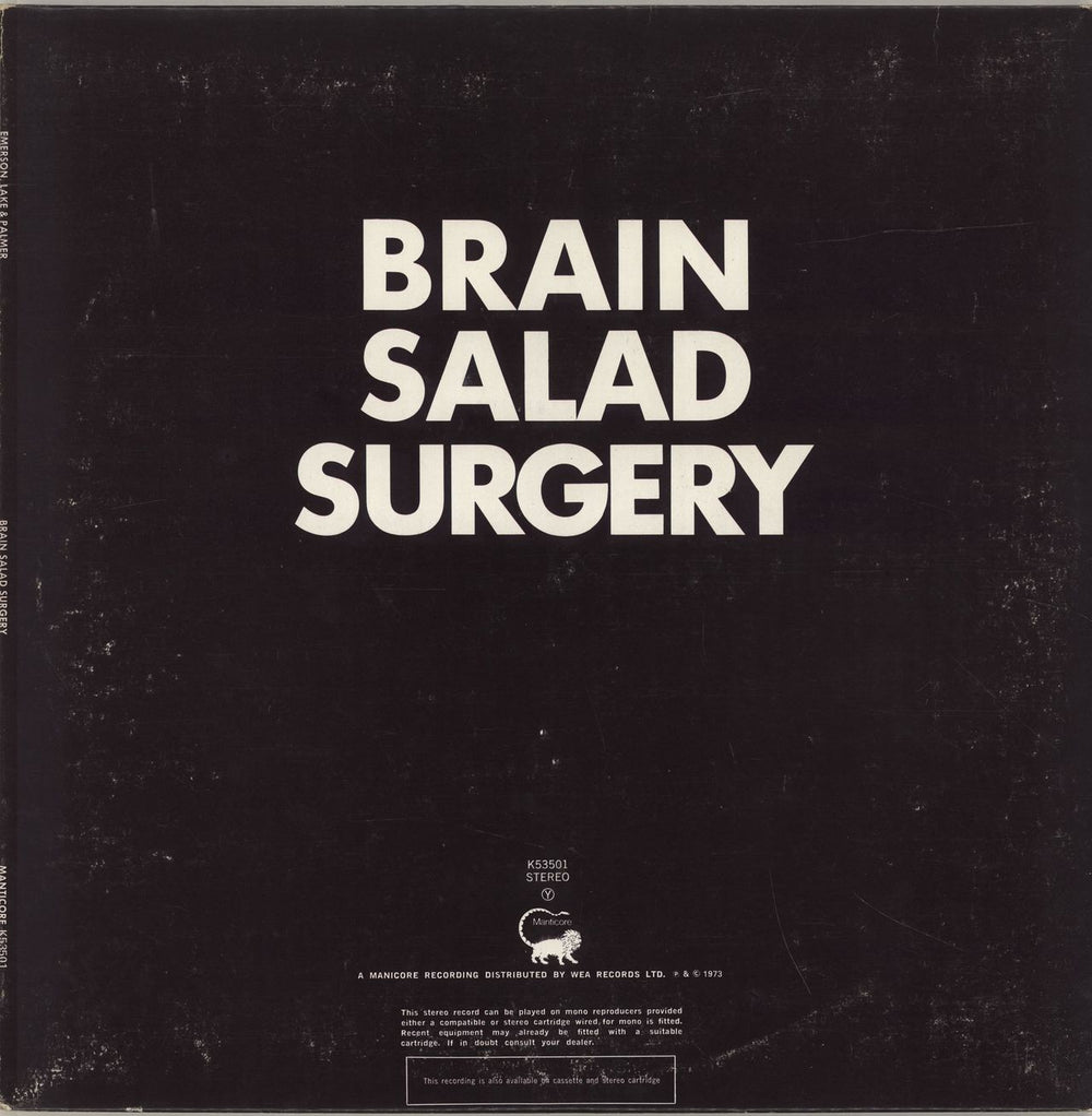 Emerson Lake u0026 Palmer Brain Salad Surgery - 1st - US Vinyl - EX UK Vin —  RareVinyl.com