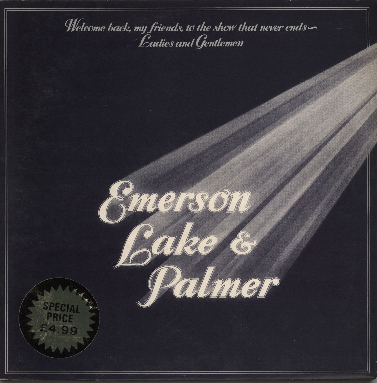 Emerson Lake & Palmer Welcome Back - Price Sticker UK 3-LP vinyl record set (Triple LP Album) K63500