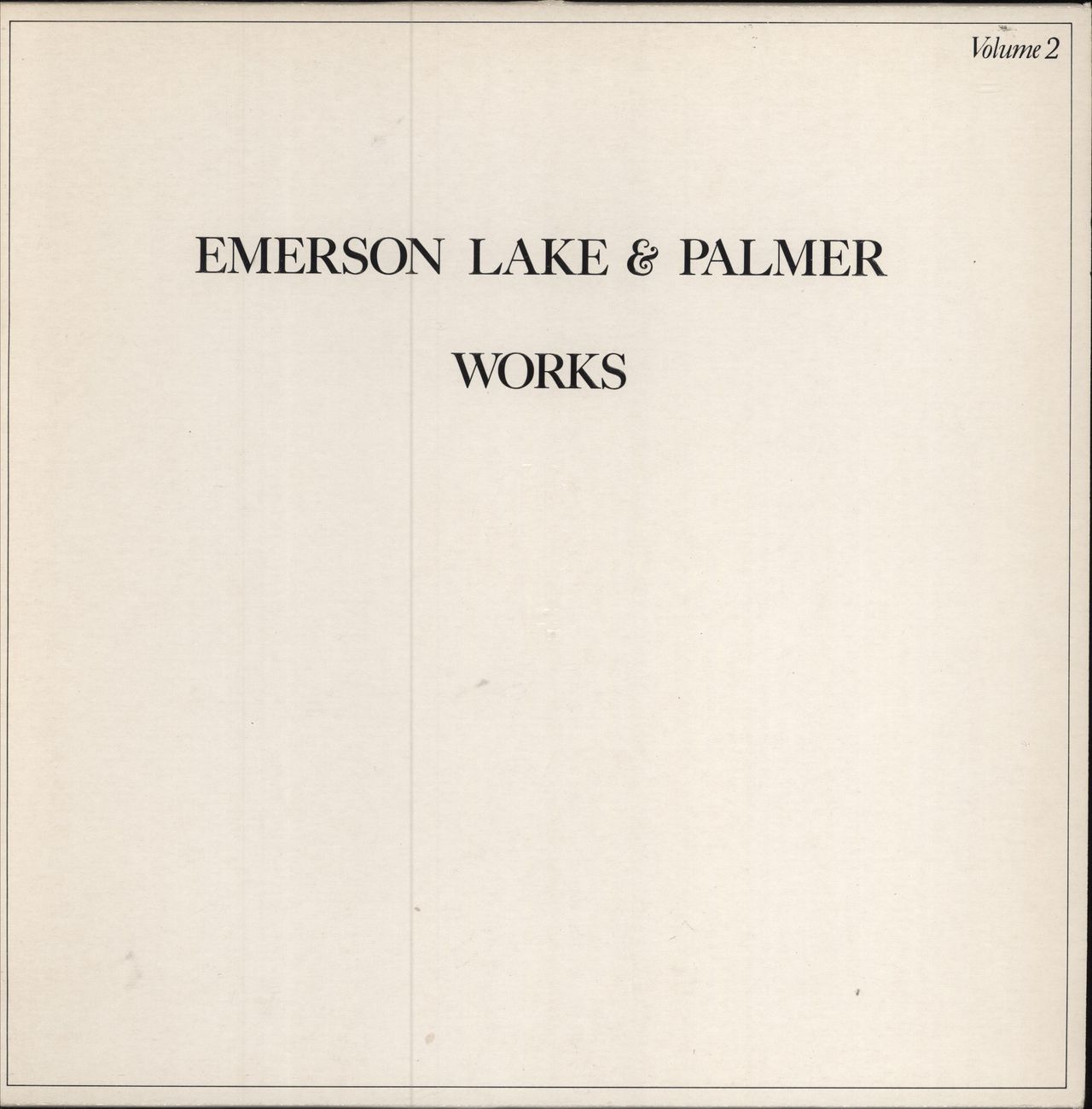 Emerson Lake & Palmer Works Volume 2 French vinyl LP album (LP record) 50422