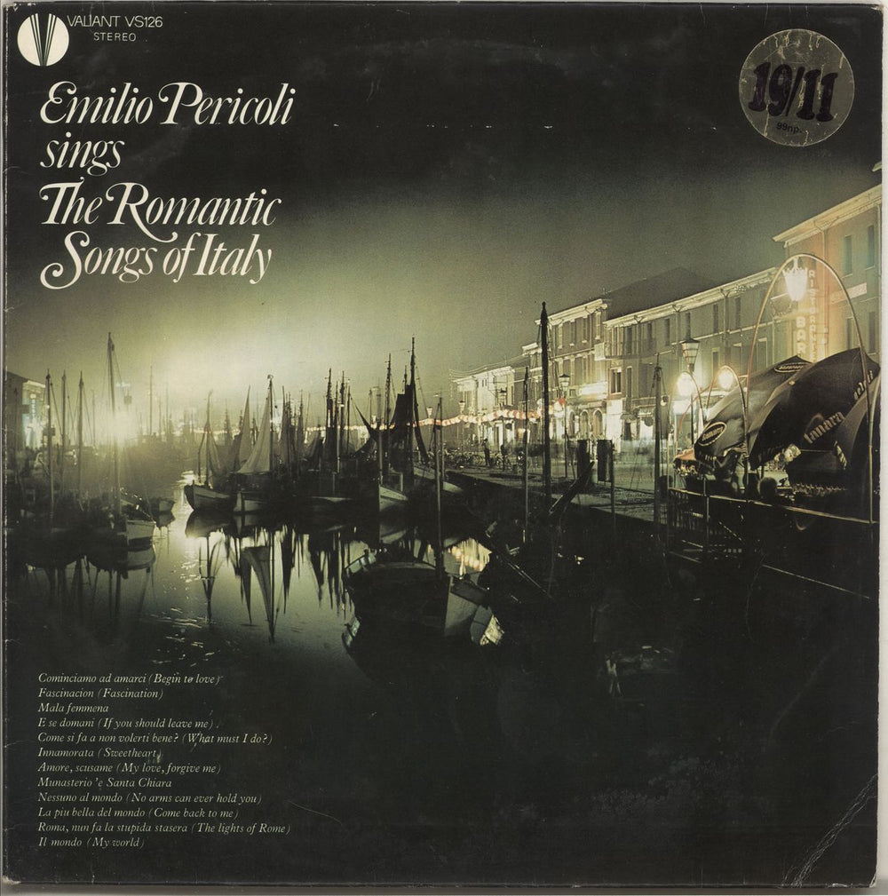 Emilio Pericoli The Romantic Songs Of Italy UK vinyl LP album (LP record) VS126