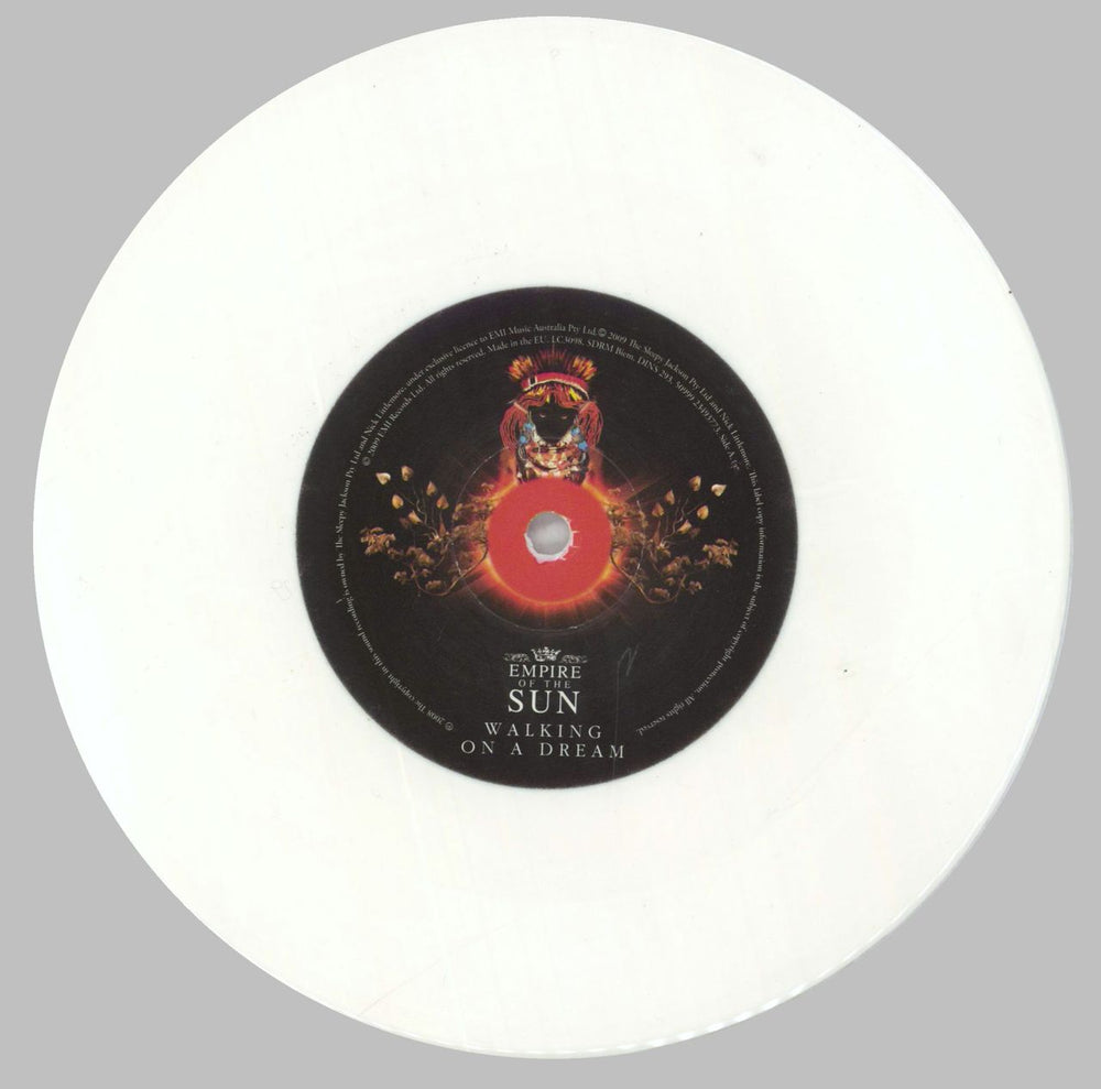 Empire Of The Sun Walking On A Dream - White Vinyl UK 7" vinyl single (7 inch record / 45) EPE07WA826499