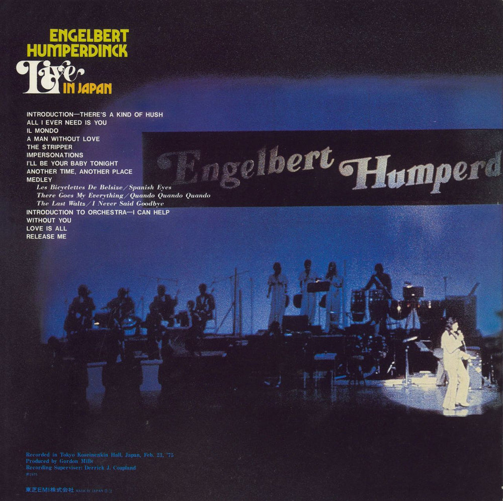 Engelbert Humperdinck (Singer) Live In Japan + Obi Japanese Promo 2-LP vinyl record set (Double LP Album)