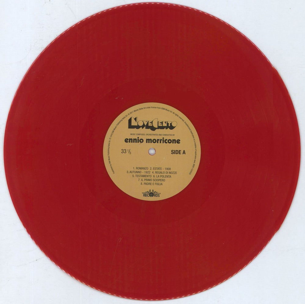 Ennio Morricone Novecento OST - 180gm Red Vinyl Italian vinyl LP album (LP record) ENMLPNO816910