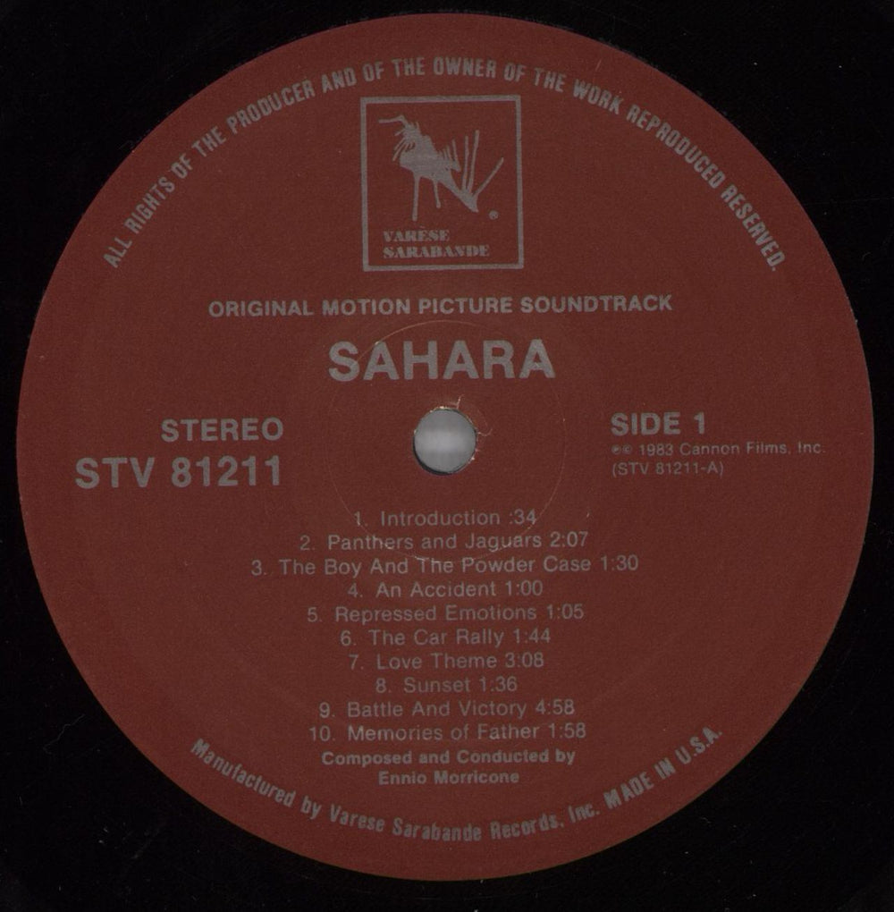 Ennio Morricone Sahara - shrink US vinyl LP album (LP record) ENMLPSA823909