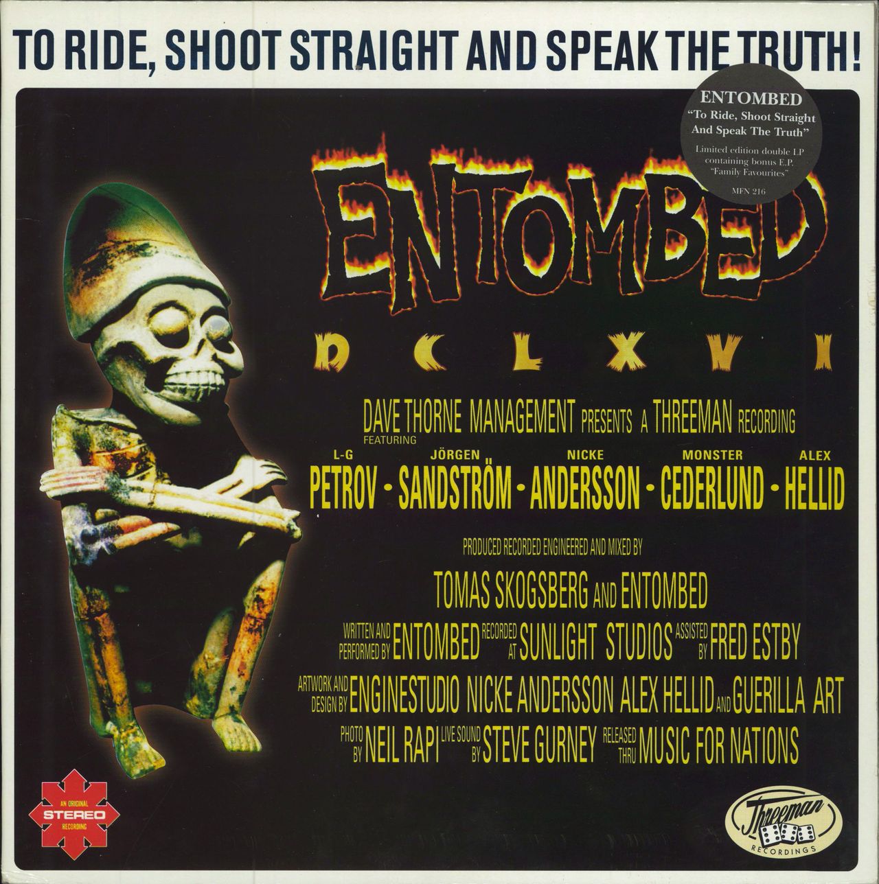 Entombed To Ride, Shoot Straight And Speak The Truth UK 2-LP vinyl record set (Double LP Album) MFN216