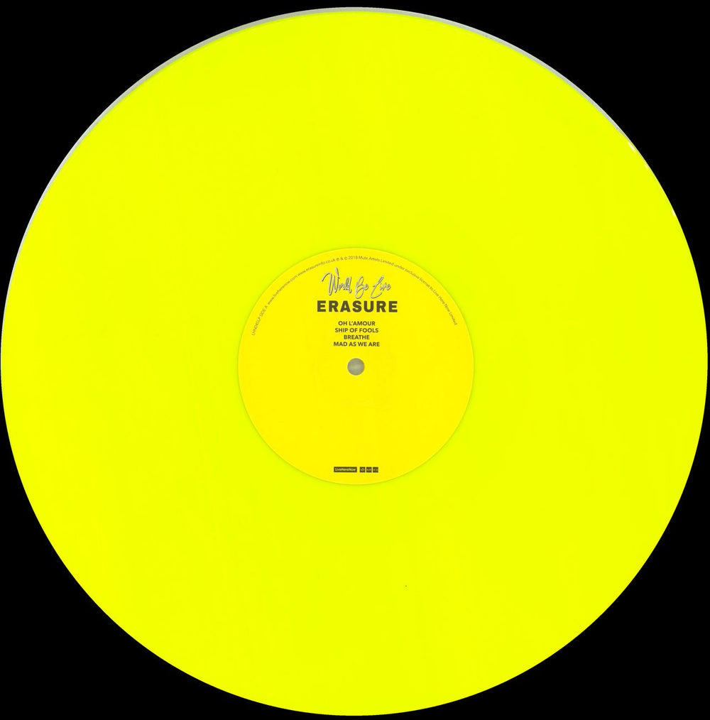 Erasure World Be Live - Deluxe Edition - Yellow, Orange & Green UK 3-LP vinyl record set (Triple LP Album) 2018