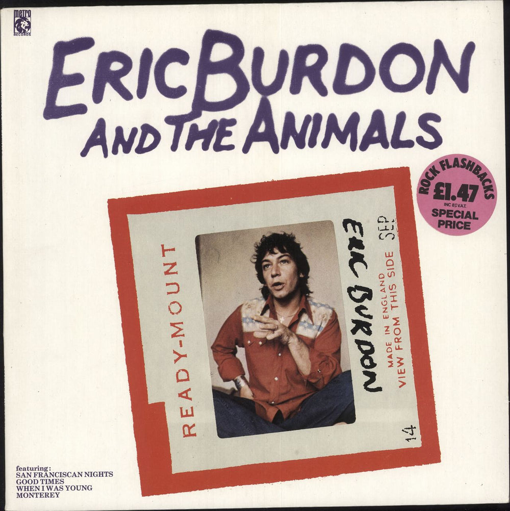 Eric Burdon & The Animals Eric Burdon & The Animals - Stickered Sleeve UK vinyl LP album (LP record) 2356142