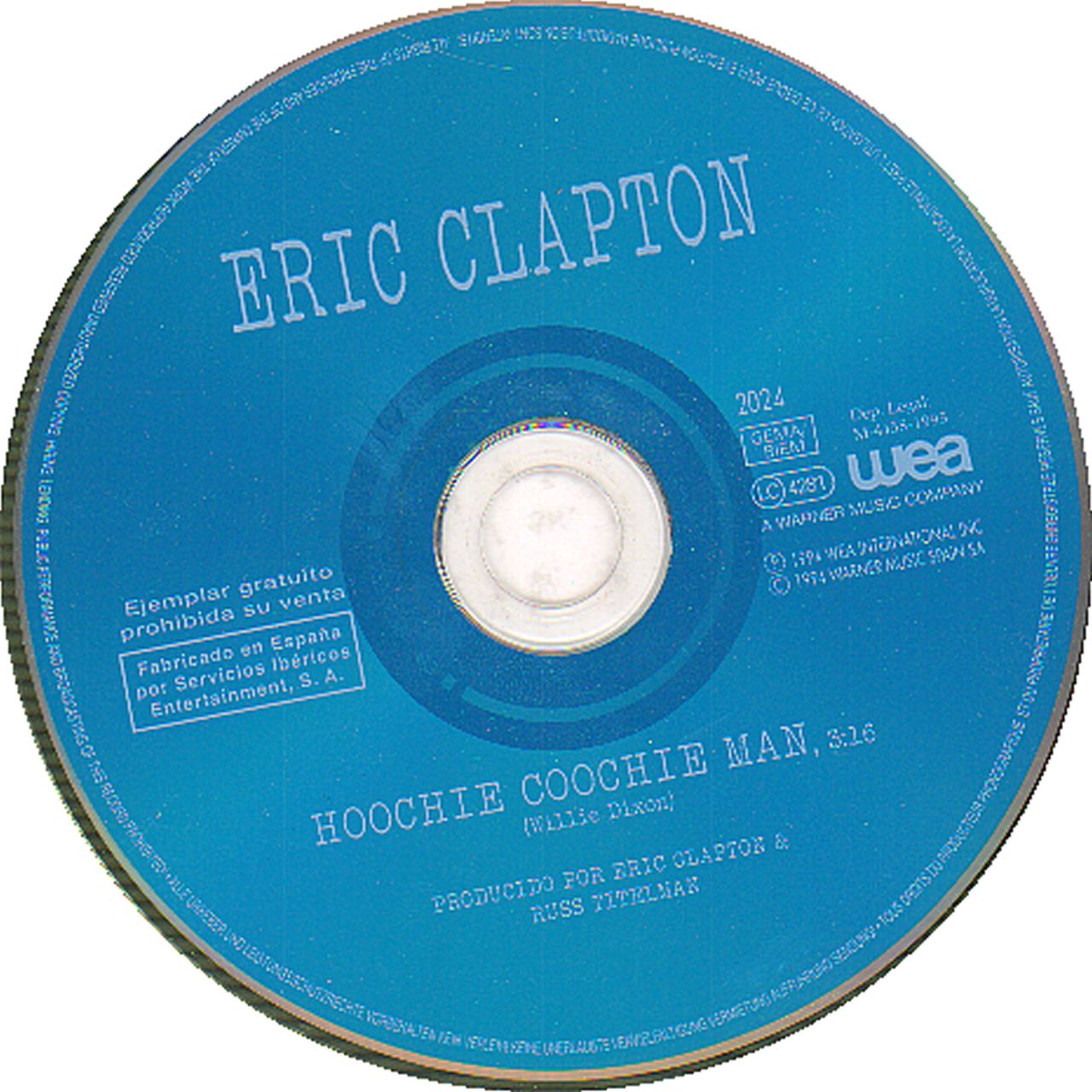 Eric Clapton Hoochie Coochie Man Spanish Promo CD single —