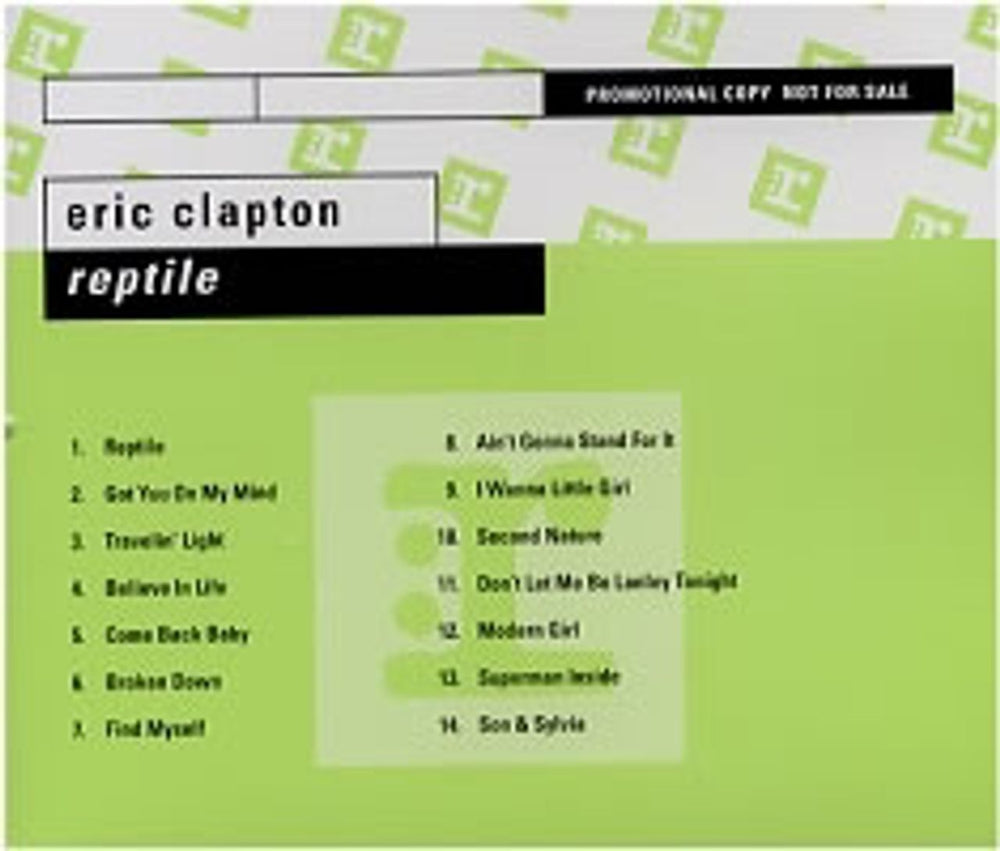 Eric Clapton Reptile German Promo CD album (CDLP) PROP05209