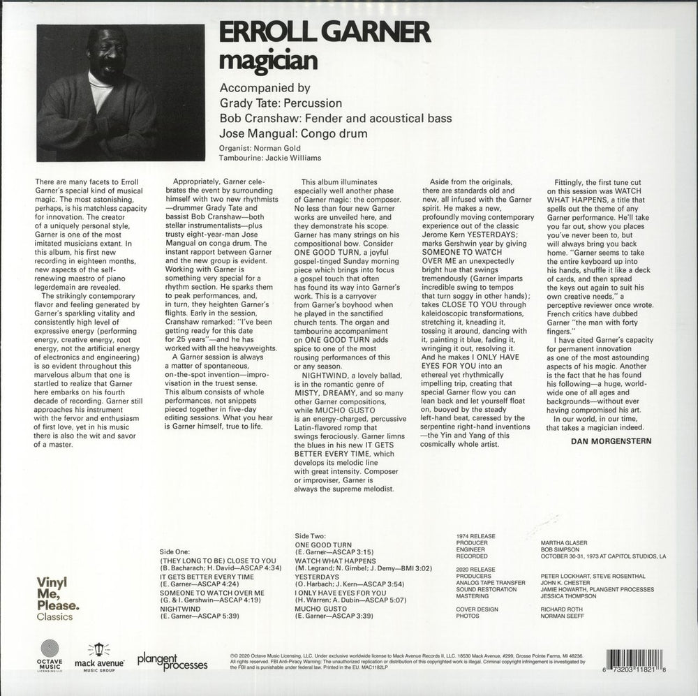 Erroll Garner Magician - 180gm US vinyl LP album (LP record)