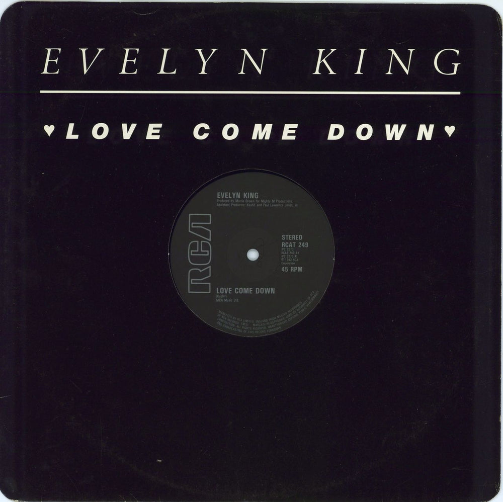 Evelyn 'Champagne' King Love Come Down UK 12" vinyl single (12 inch record / Maxi-single) RCAT249