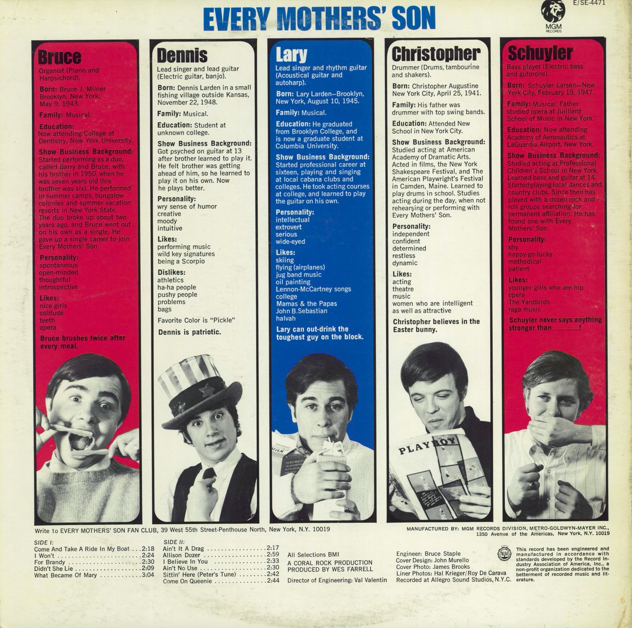 Every Mothers' Son Every Mothers' Son's US vinyl LP album (LP record)