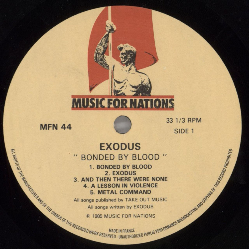 Exodus Bonded By Blood - 1st - VG UK Vinyl LP — RareVinyl.com