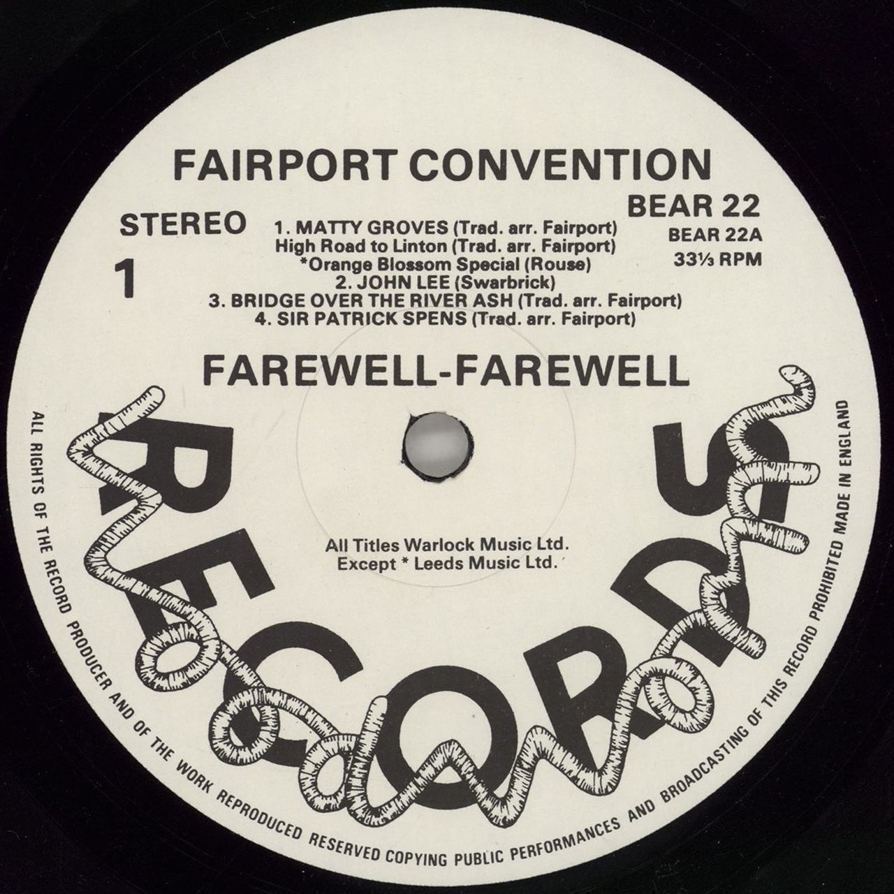 Fairport Convention Farewell Farewell UK vinyl LP album (LP record) F-CLPFA765583