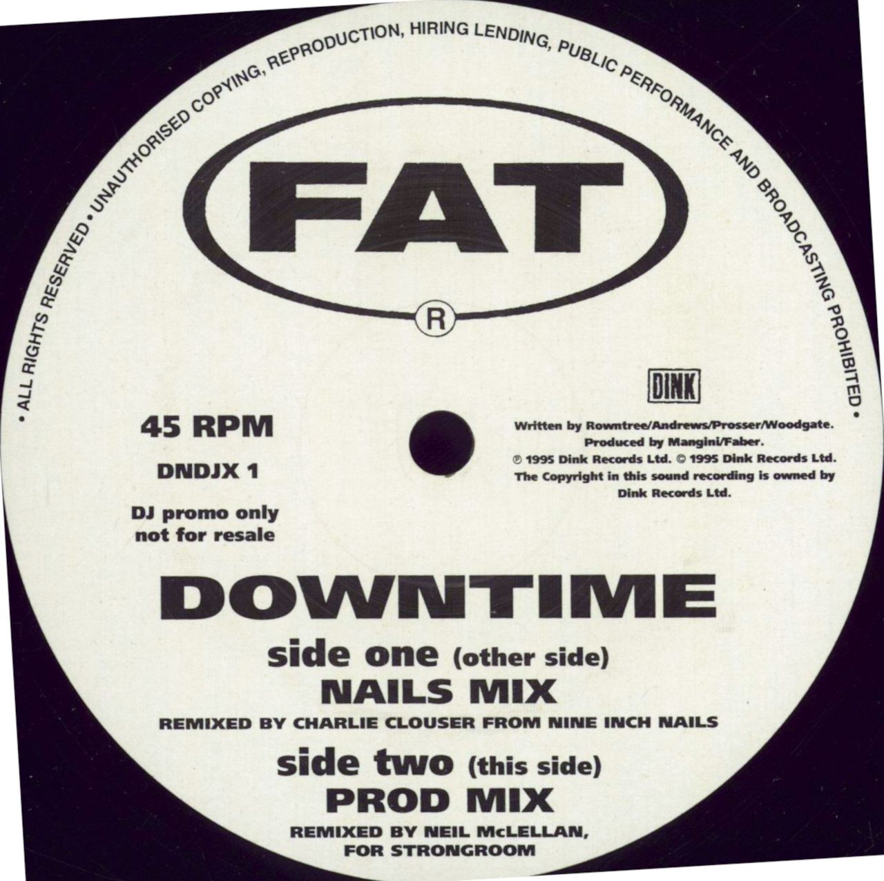 Fat Downtime UK Promo 12" vinyl single (12 inch record / Maxi-single) DNDJX1