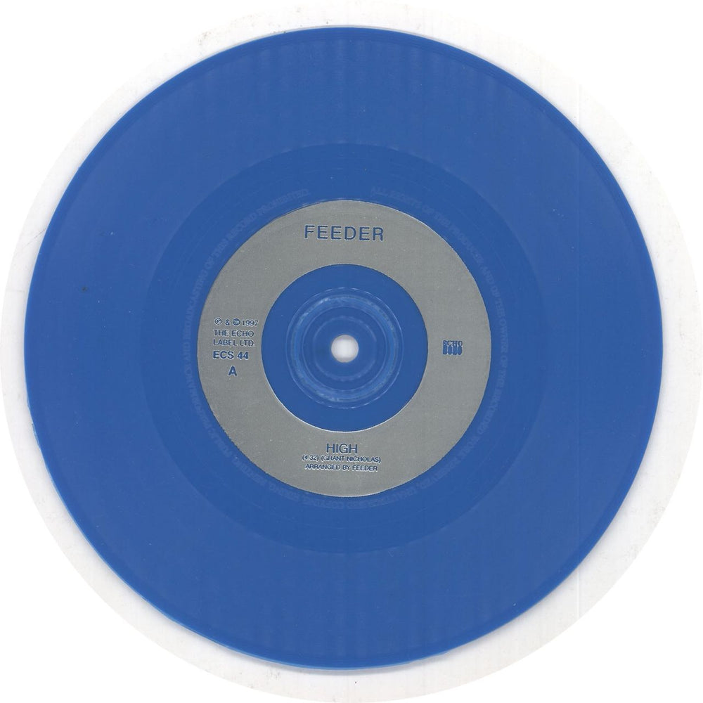 Feeder High - Blue vinyl UK 7" vinyl single (7 inch record / 45) FEE07HI239770