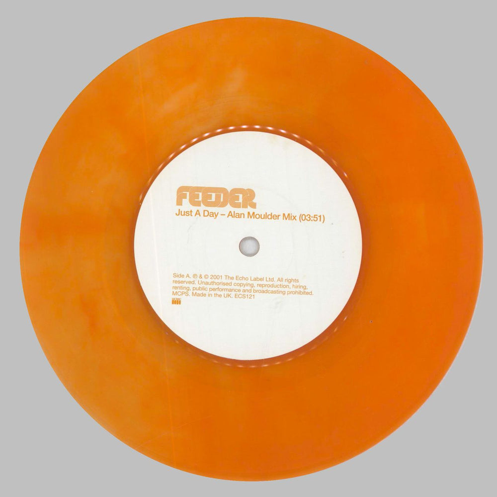 Feeder Just A Day EP - Orange vinyl UK 7" vinyl single (7 inch record / 45) FEE07JU204391