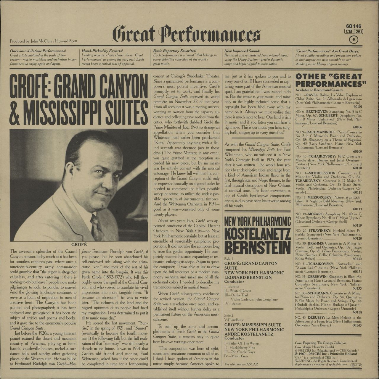 Ferde Grofé Grand Canyon & Mississippi Suites Dutch vinyl LP album (LP record)