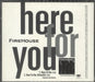 Firehouse Here For You US Promo CD single (CD5 / 5")