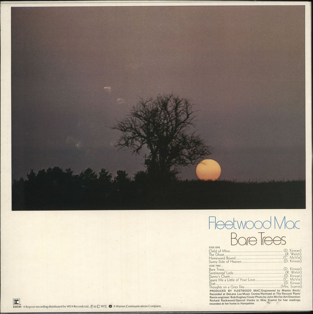 Fleetwood Mac Bare Trees UK vinyl LP album (LP record)