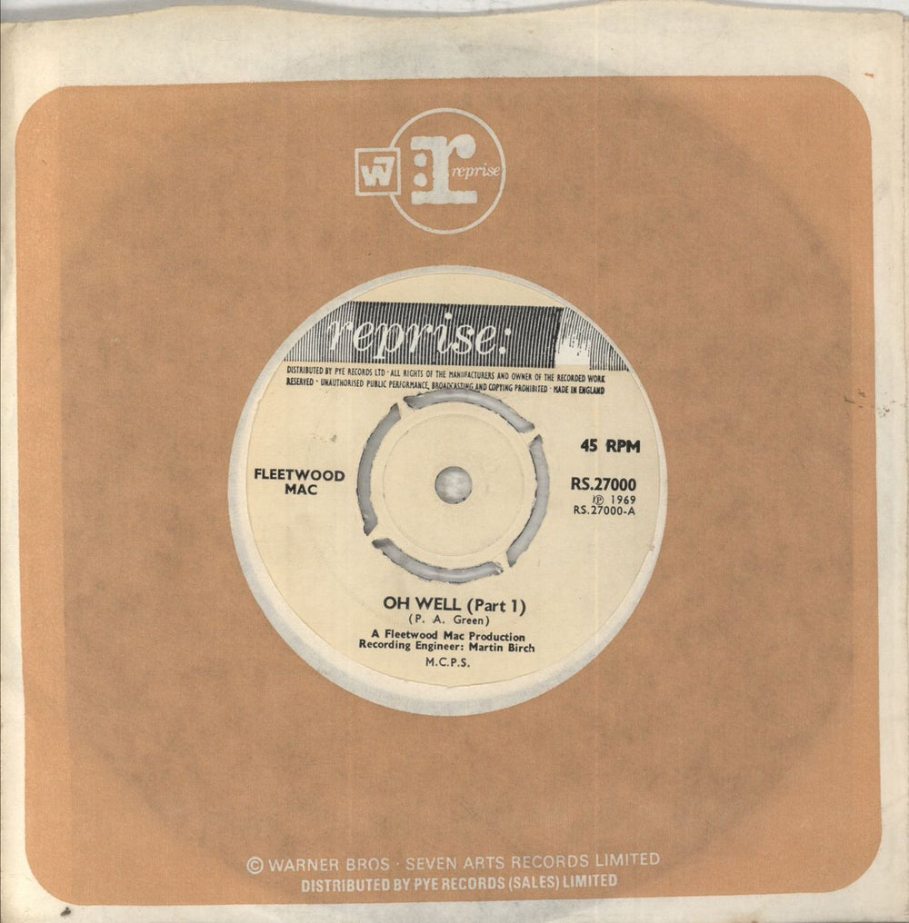 Fleetwood Mac Oh Well - 4pr UK 7" vinyl single (7 inch record / 45) RS.27000