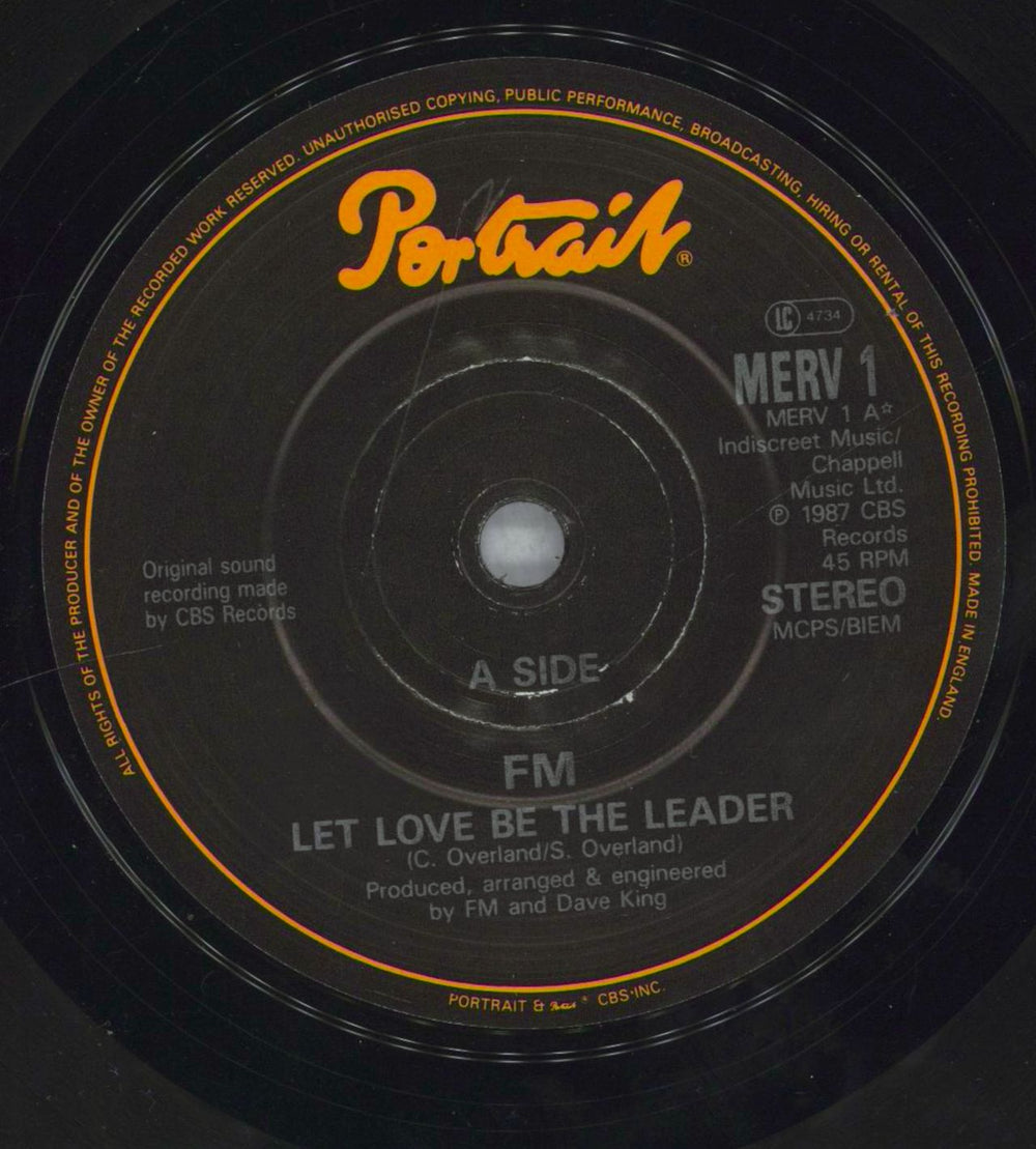 FM Let Love Be The Leader UK 7" vinyl single (7 inch record / 45) F-M07LE827946
