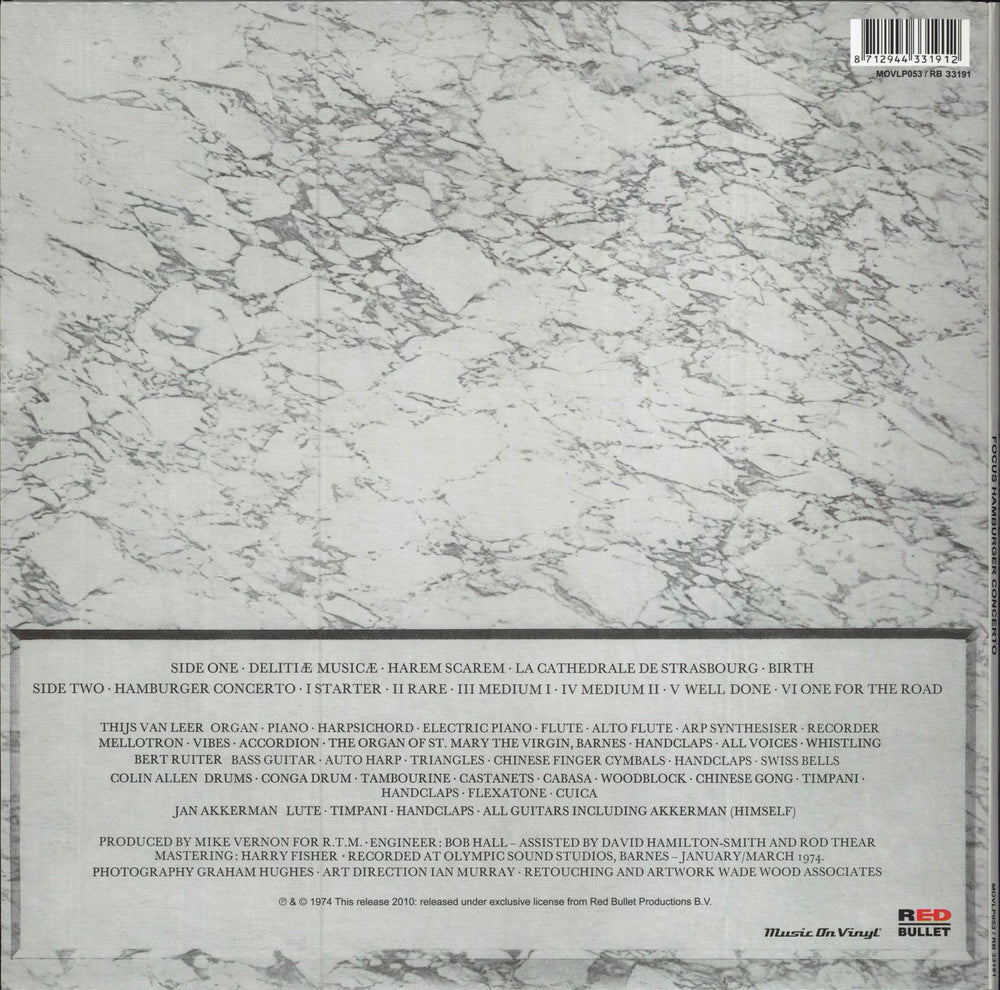 Focus Hamburger Concerto-2010 reissue UK vinyl LP album (LP record) 8712944331912