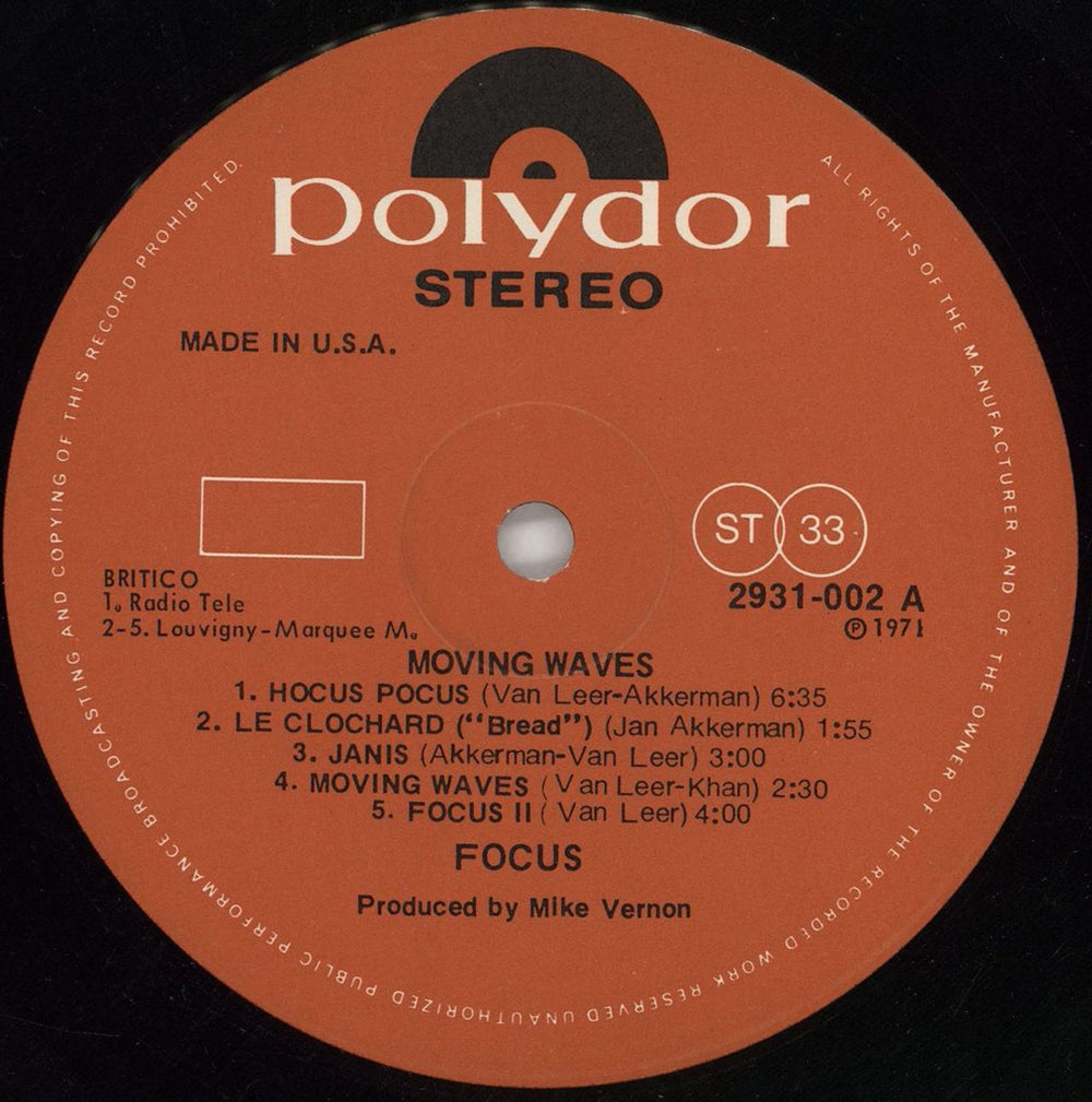Focus Moving Waves - 3rd UK vinyl LP album (LP record) FOCLPMO736818