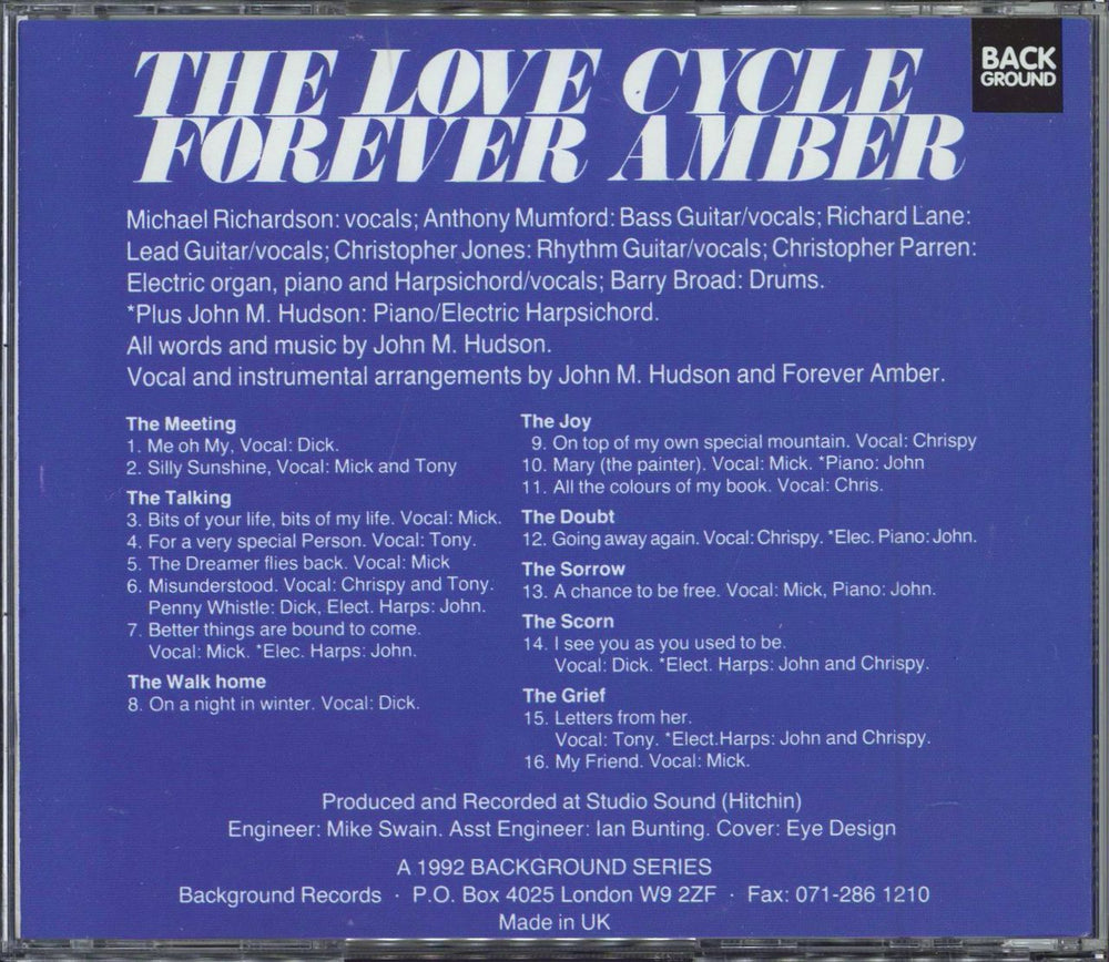 Forever Amber The Love Cycle UK CD album (CDLP)