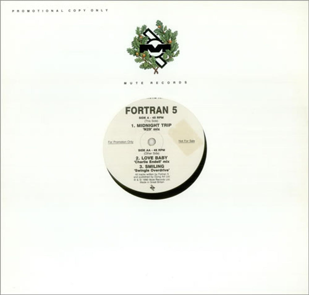 Fortran 5 Midnight Trip UK Promo 12" vinyl single (12 inch record / Maxi-single) P12MUTE120