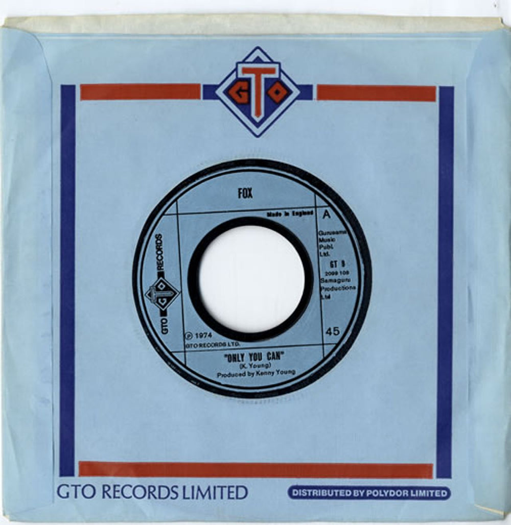 Fox Only You Can - Jukebox UK 7" vinyl single (7 inch record / 45) GT8