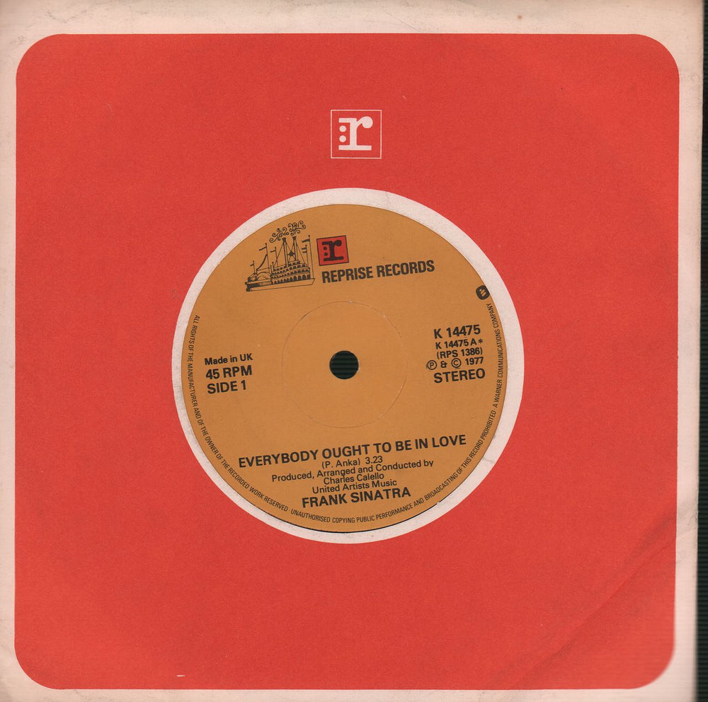 Frank Sinatra Everybody Ought To Be In Love UK 7" vinyl single (7 inch record / 45) K14475