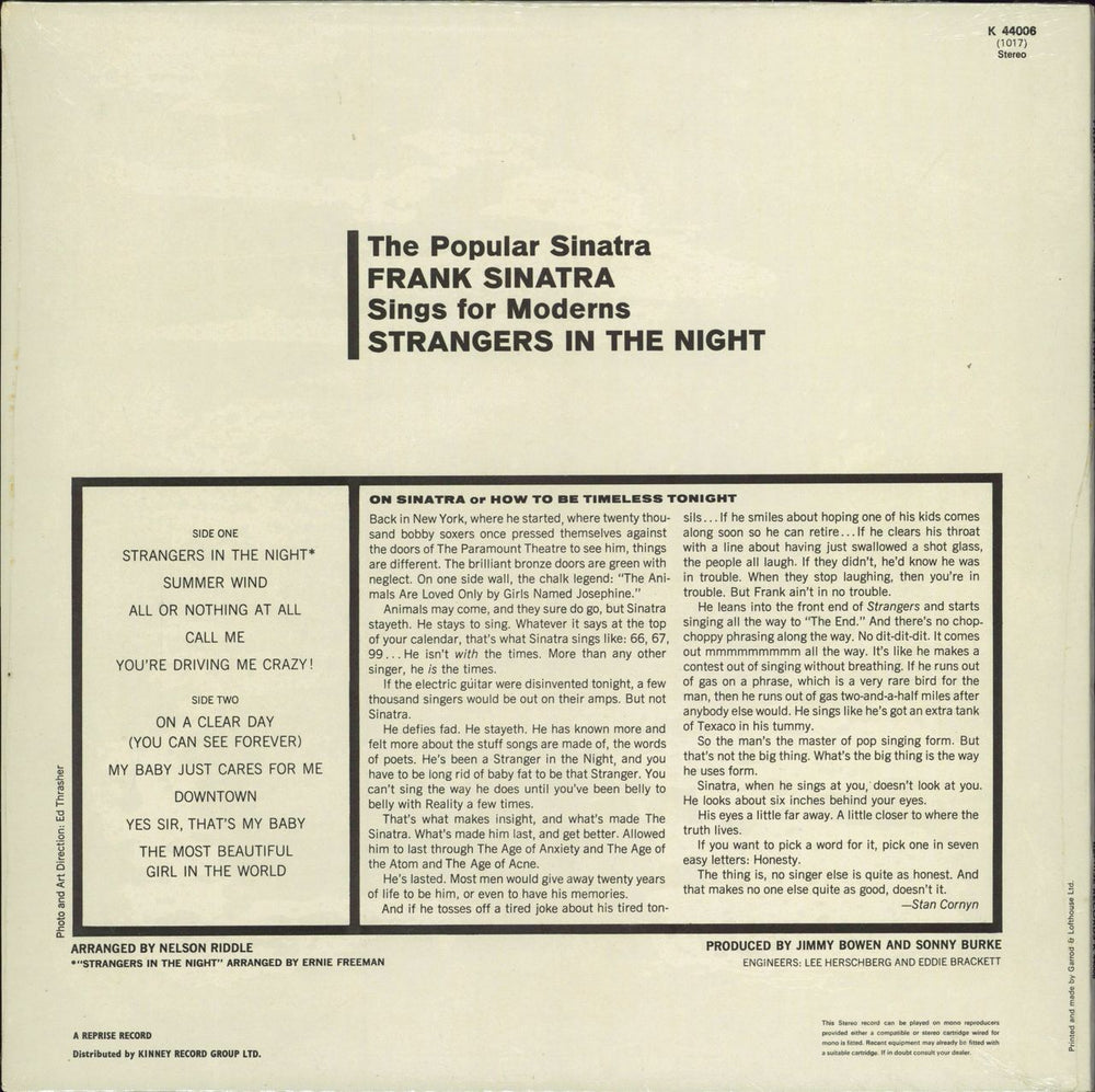 Frank Sinatra Strangers In The Night - Sealed UK vinyl LP album (LP record)