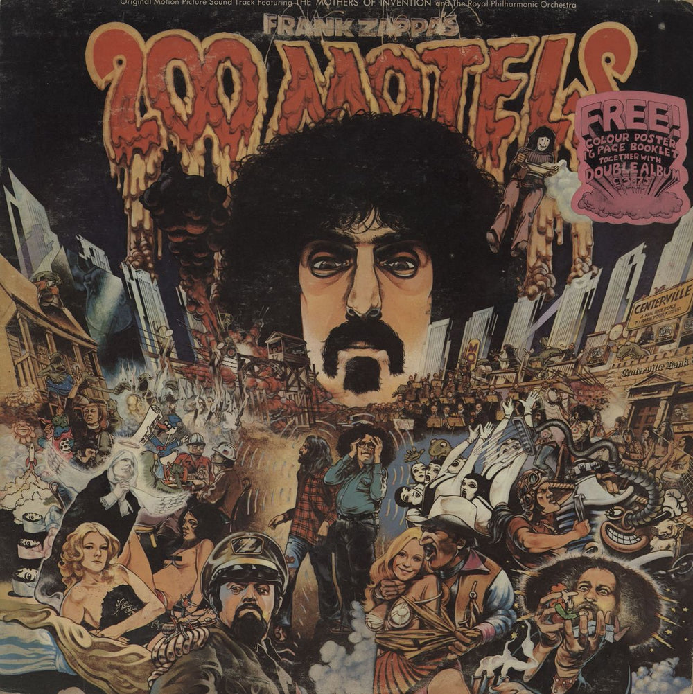 Frank Zappa 200 Motels - Stickered Sleeve UK 2-LP vinyl record set (Double LP Album) UDF50003