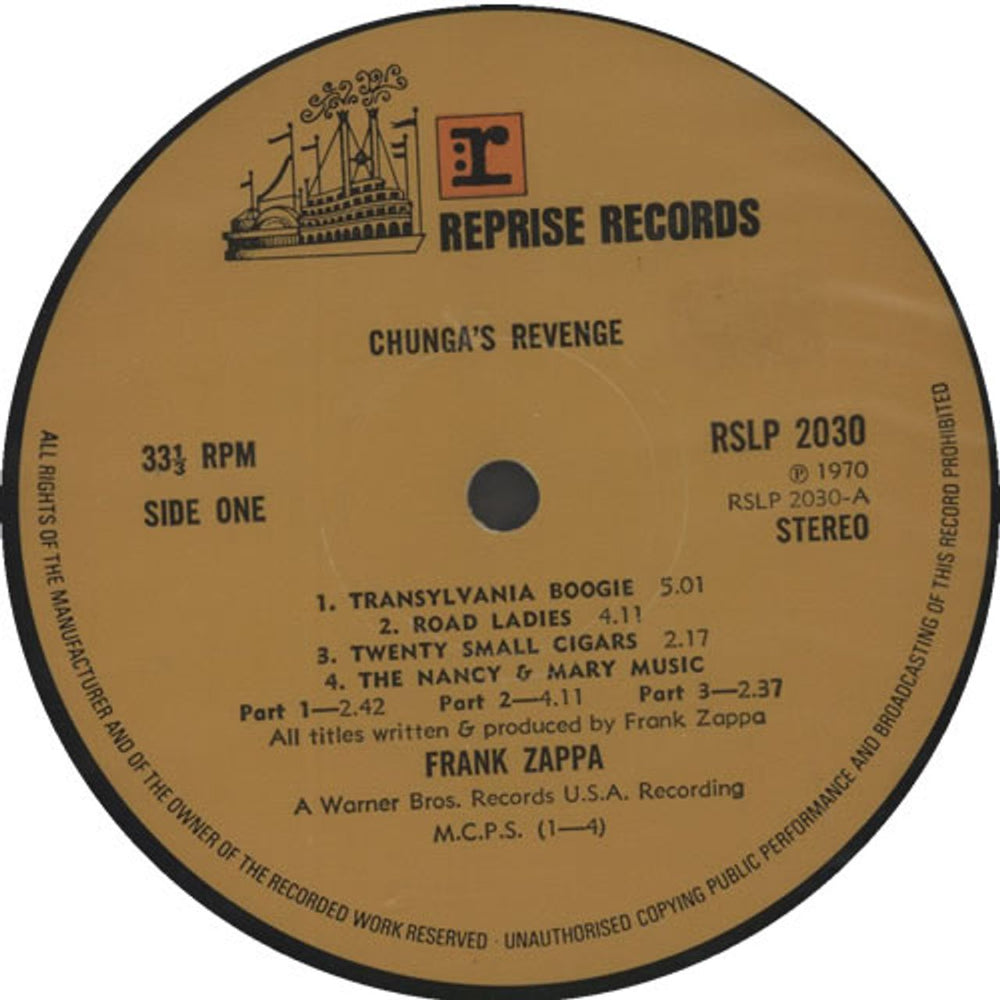 Frank Zappa Chunga's Revenge - 1st - VG UK vinyl LP album (LP record) ZAPLPCH634406