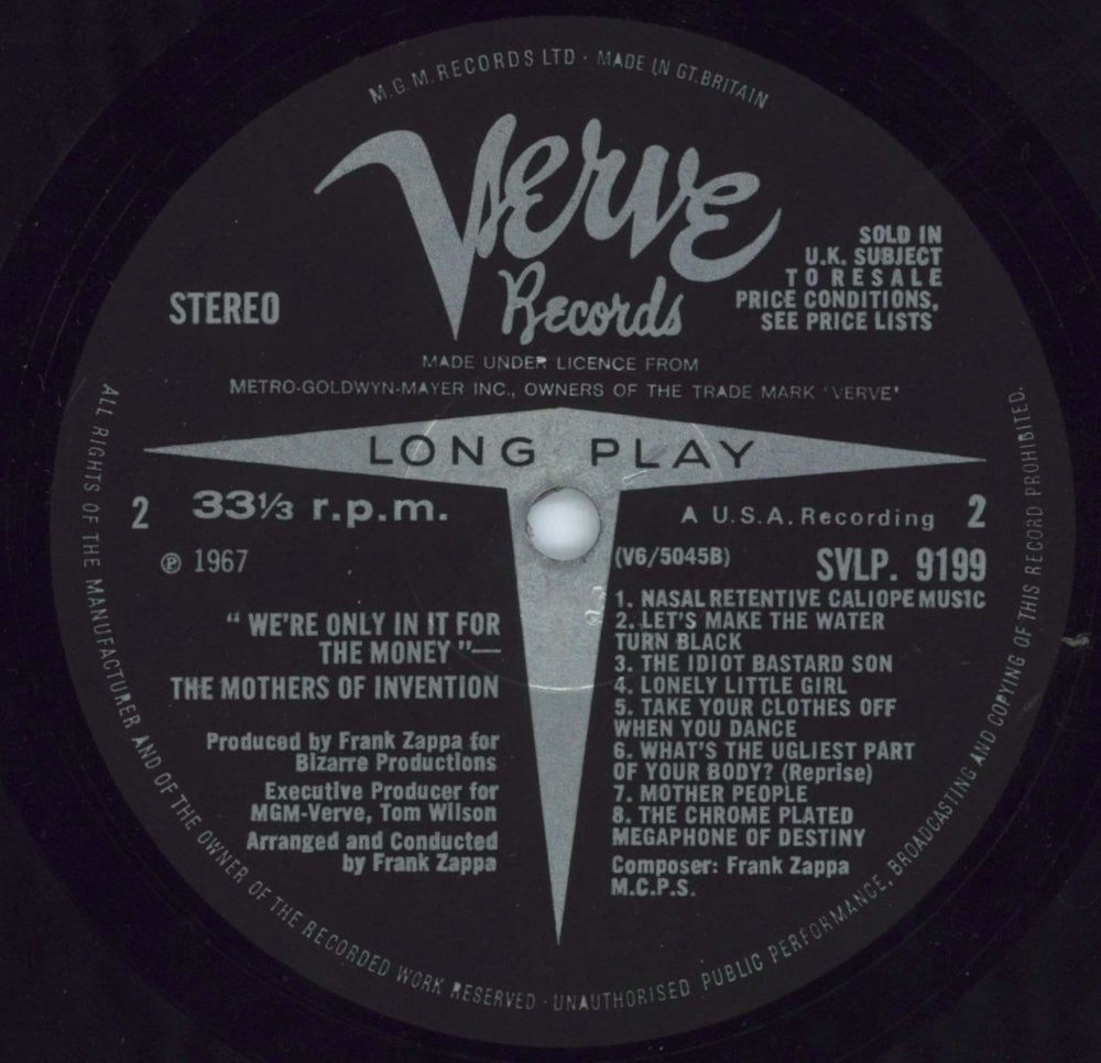 Frank Zappa We're Only In It For The Money - 1st UK vinyl LP album (LP record)