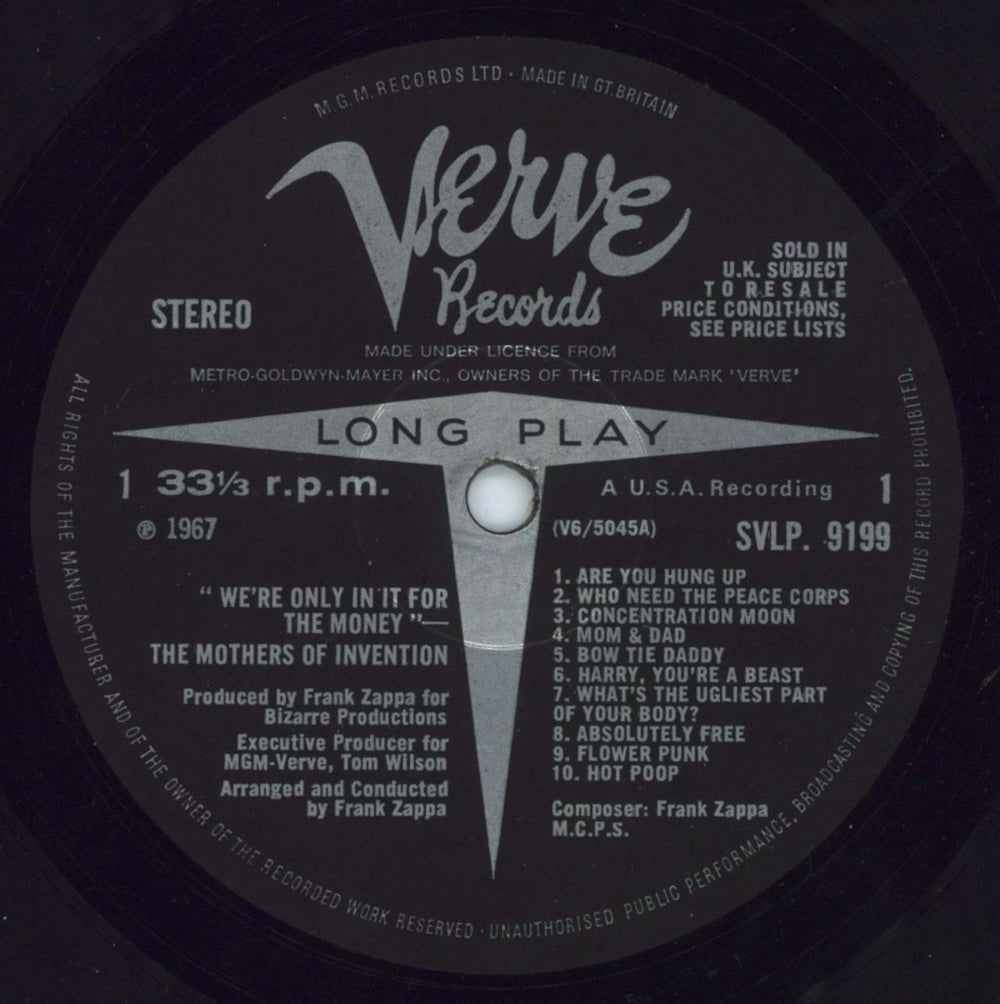 Frank Zappa We're Only In It For The Money - 1st UK vinyl LP album (LP record) ZAPLPWE105162