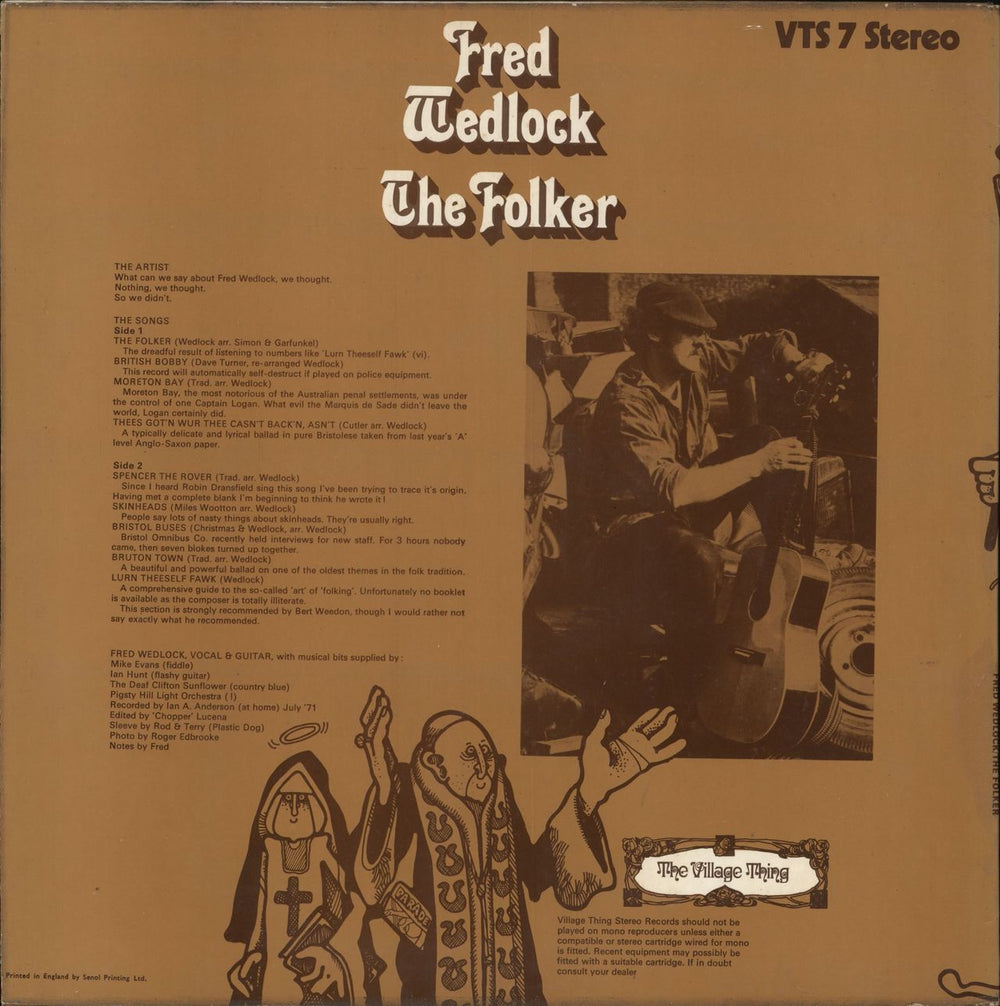 Fred Wedlock The Folker UK vinyl LP album (LP record)