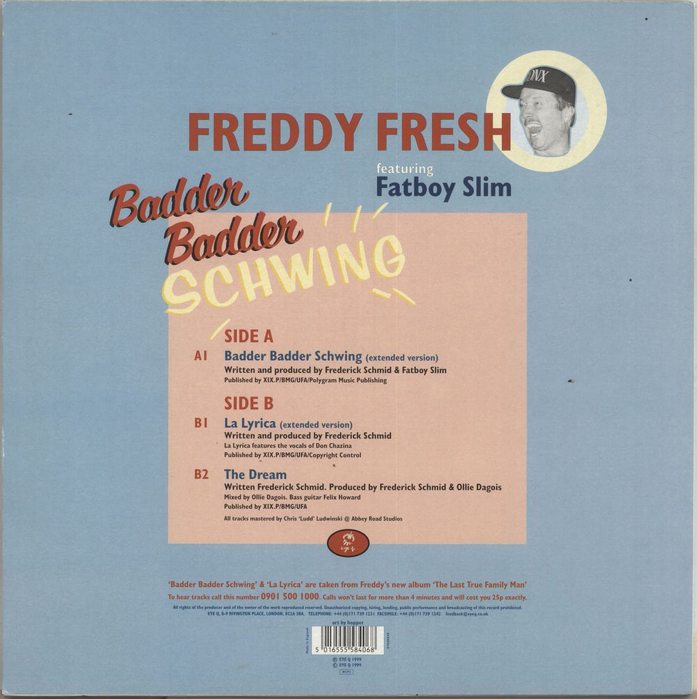 Freddy Fresh Badder Badder Schwing UK 12" vinyl single (12 inch record / Maxi-single) 5016555584068