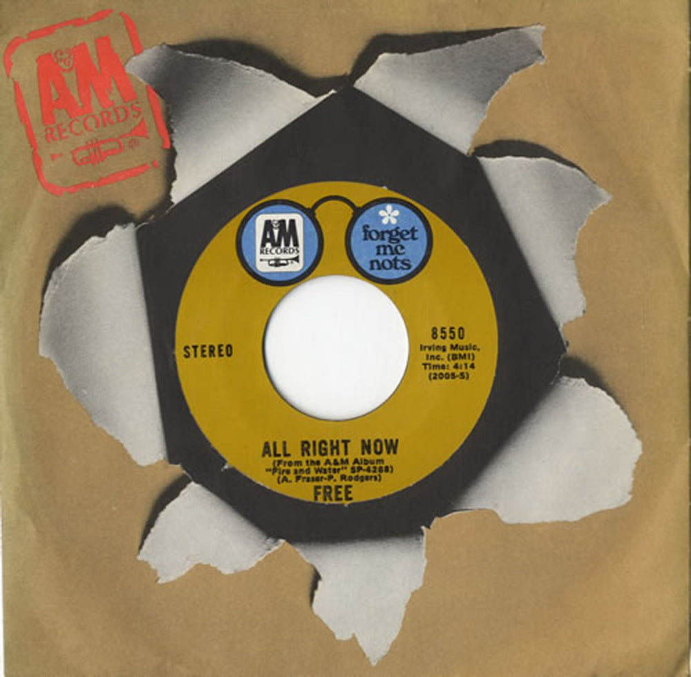 Free All Right Now US 7" vinyl single (7 inch record / 45) 8550