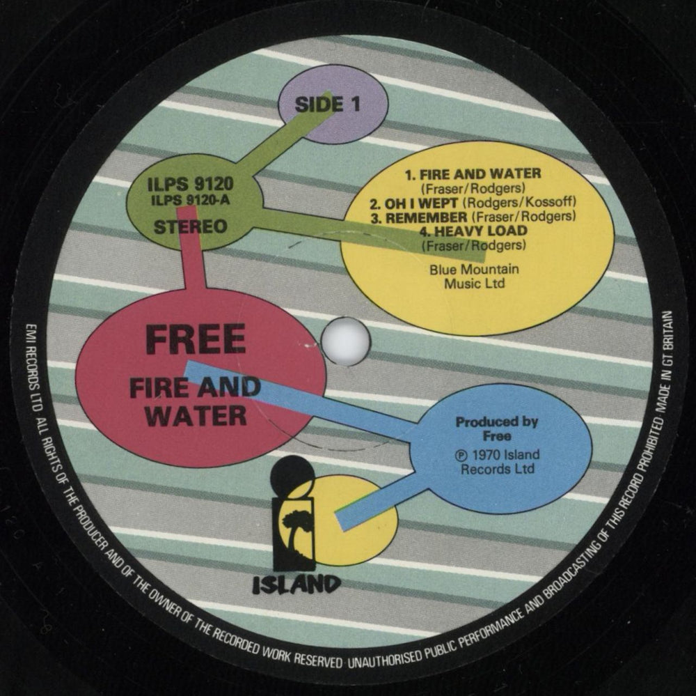 Free Fire And Water - Coloured Bubble Label UK vinyl LP album (LP record) FRELPFI815910