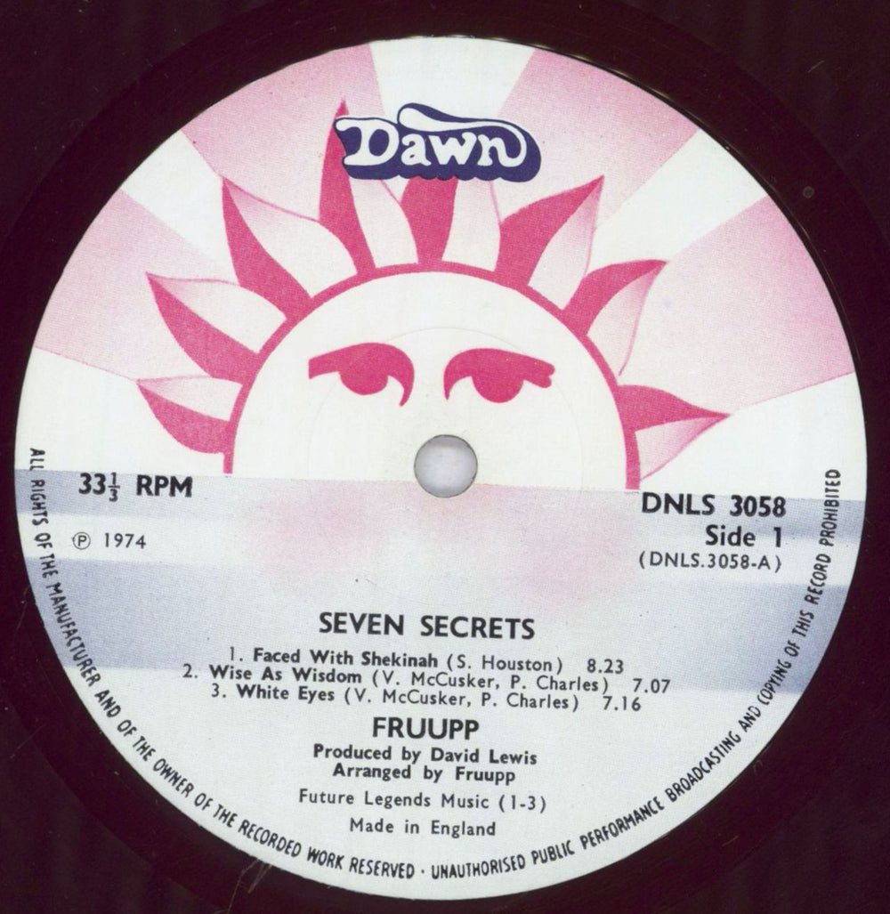 Fruupp Seven Secrets + Insert - Misprint UK vinyl LP album (LP record) FWWLPSE810018