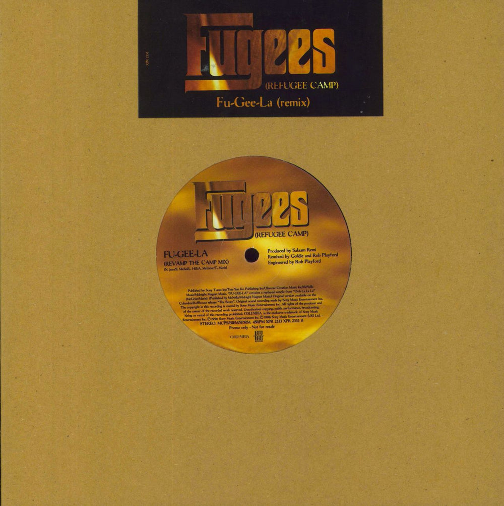 Fugees Fu-gee-la Remix UK Promo 10" vinyl single (10 inch record)