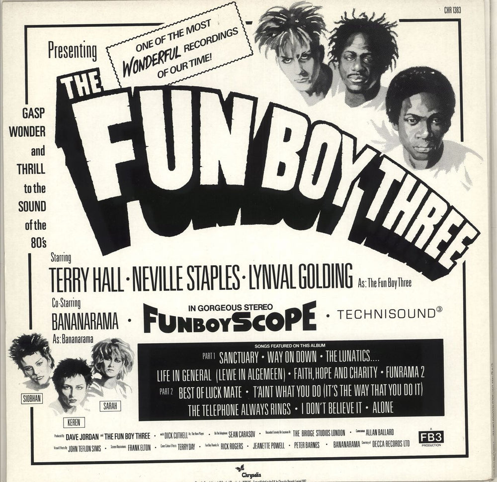 Fun Boy Three FB3 + Poster & Merchandise insert UK vinyl LP album (LP record)