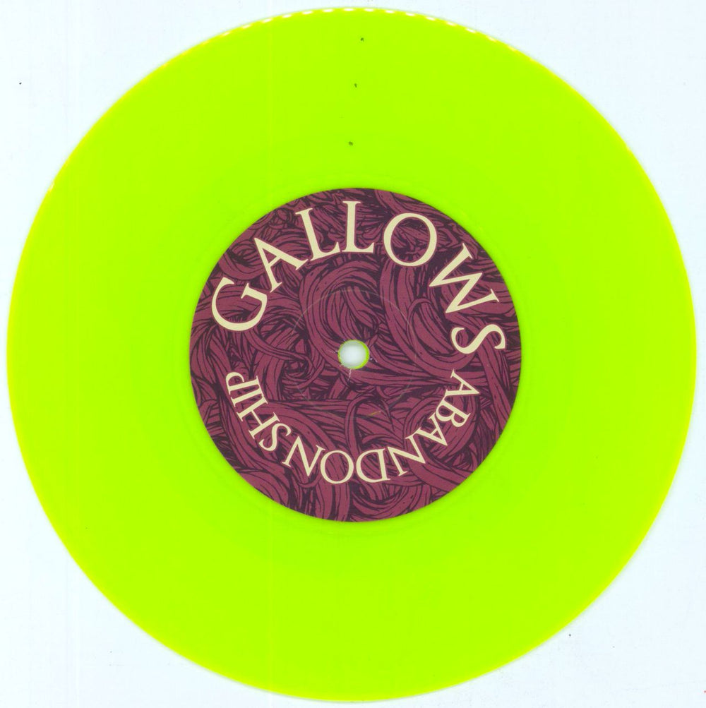 Gallows Abandon Ship - Pink & Neon Green Vinyl UK 7" vinyl single (7 inch record / 45) G0Z07AB808151