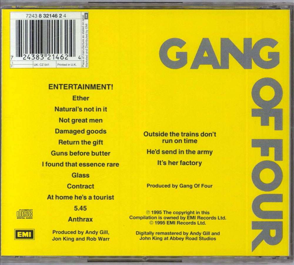 Gang Of Four Entertainment! US CD album (CDLP) 0724383214624