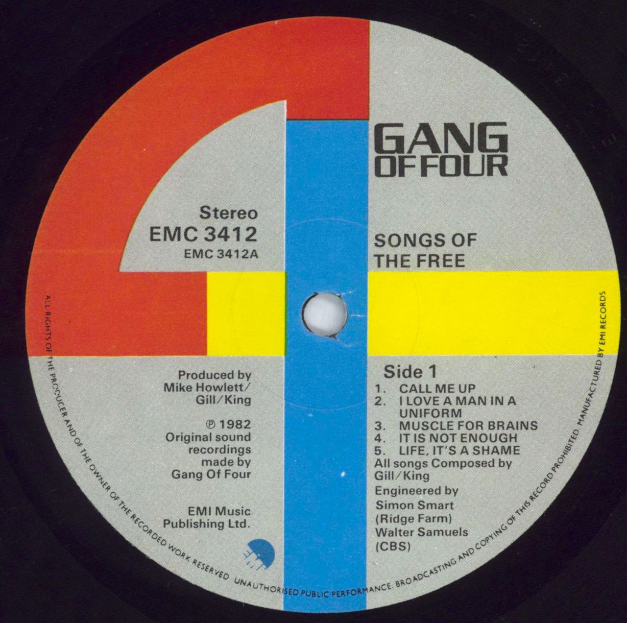 Gang Of Four Songs Of The Free - EX UK Vinyl LP
