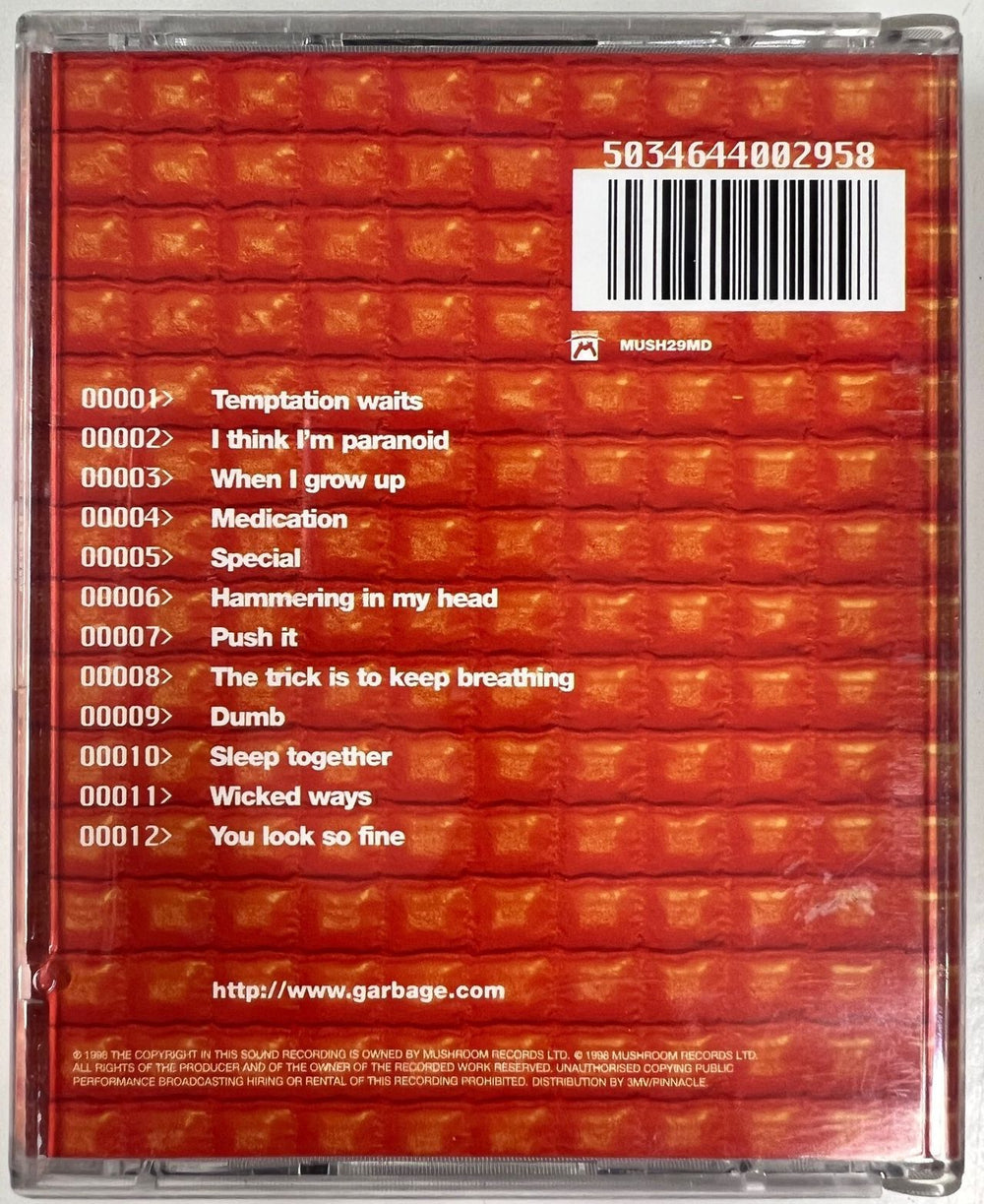 Garbage Version 2.0 - MiniDisc UK mini disc (MD) 5034644002958