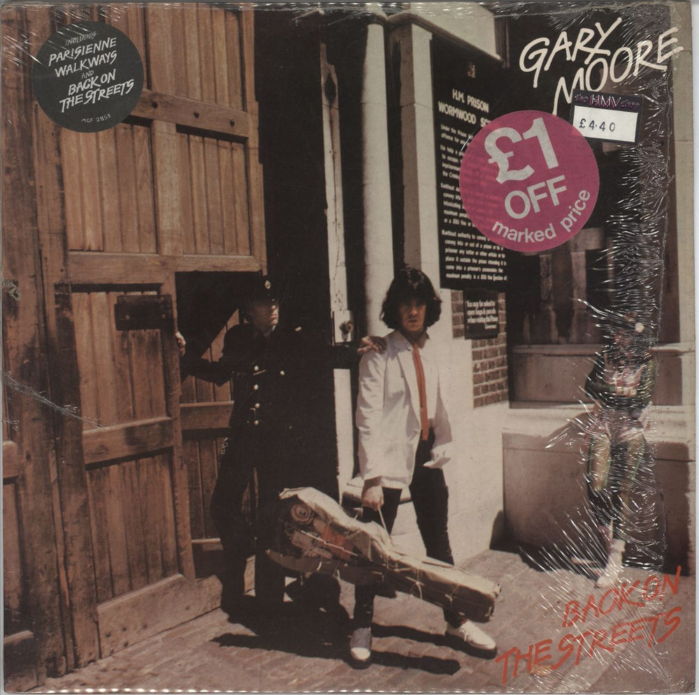 Gary Moore Back On The Streets - 1st + inner - Stickered Sleeve UK vinyl LP album (LP record) MCF2853